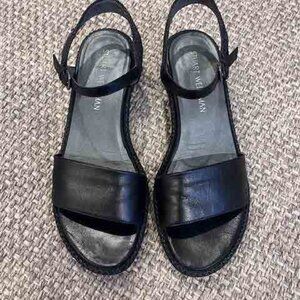 Stuart Weitzman Flat Black Sandal